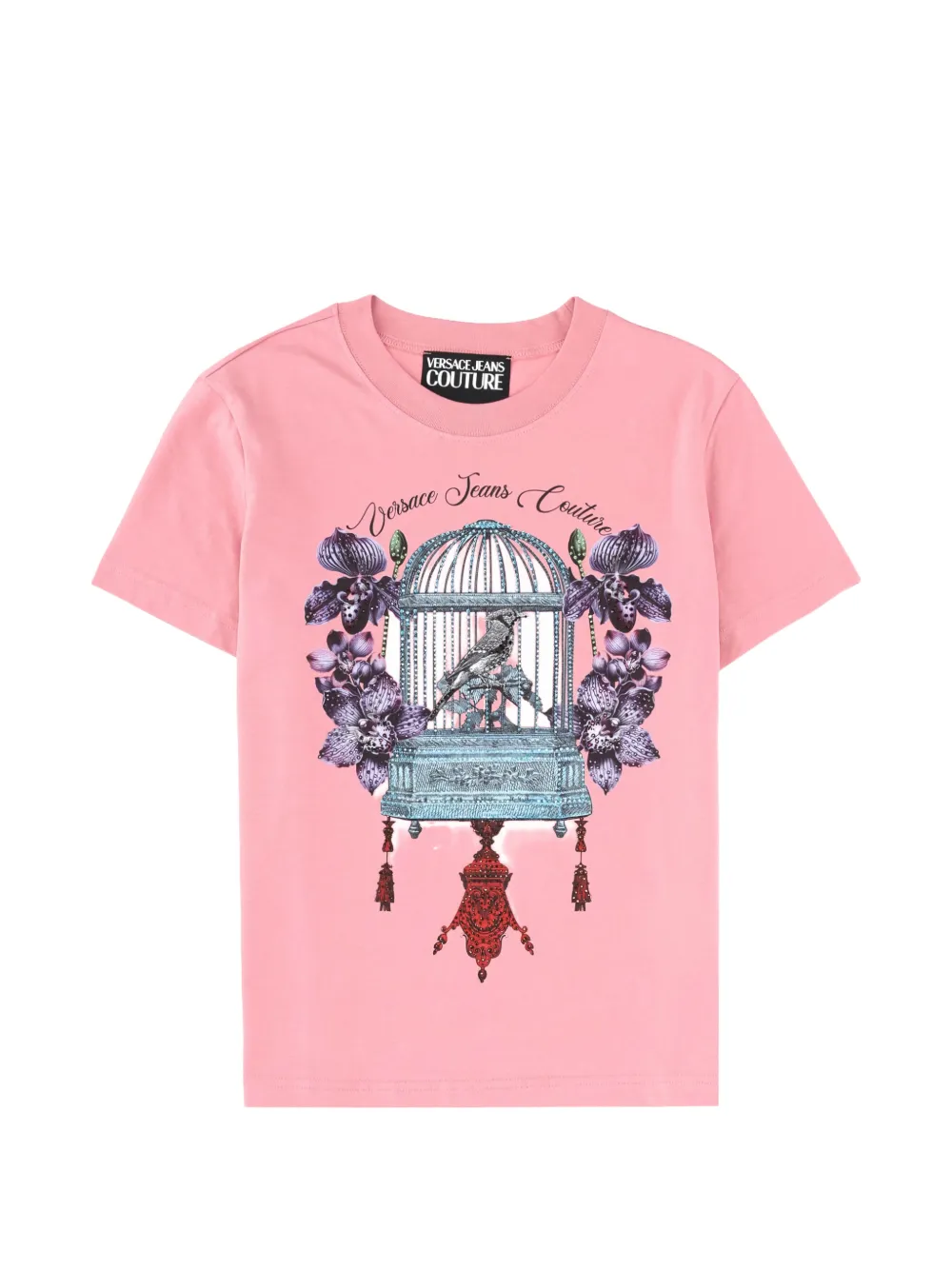 Versace Jeans Couture floral-print round-neck T-shirt - Rosa
