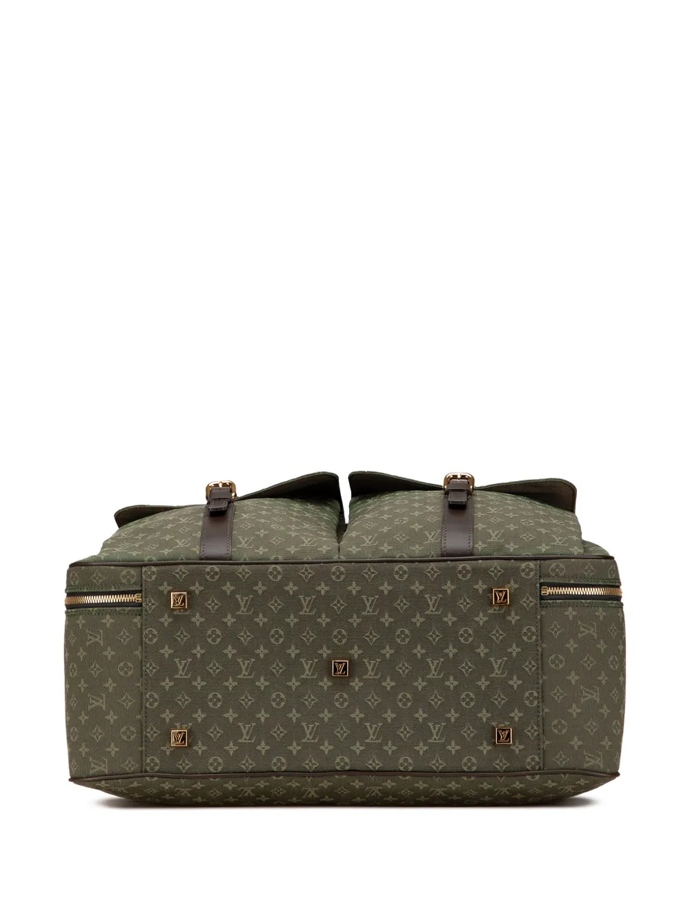 Pre-owned Louis Vuitton 2002 Monogram Mini Lin Claudine Duffle Bag Travel Bag In Green