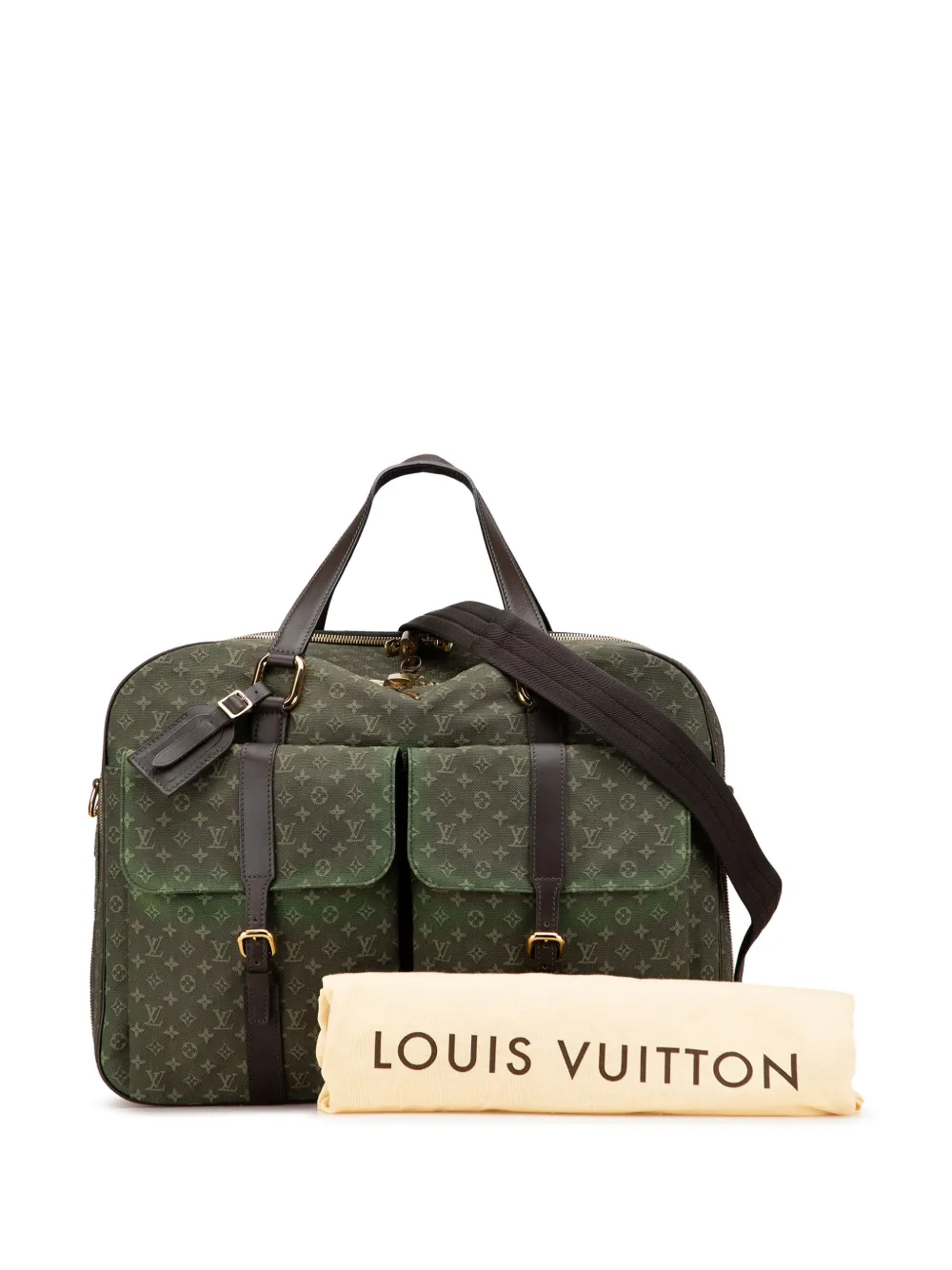 Pre-owned Louis Vuitton 2002 Monogram Mini Lin Claudine Duffle Bag Travel Bag In Green