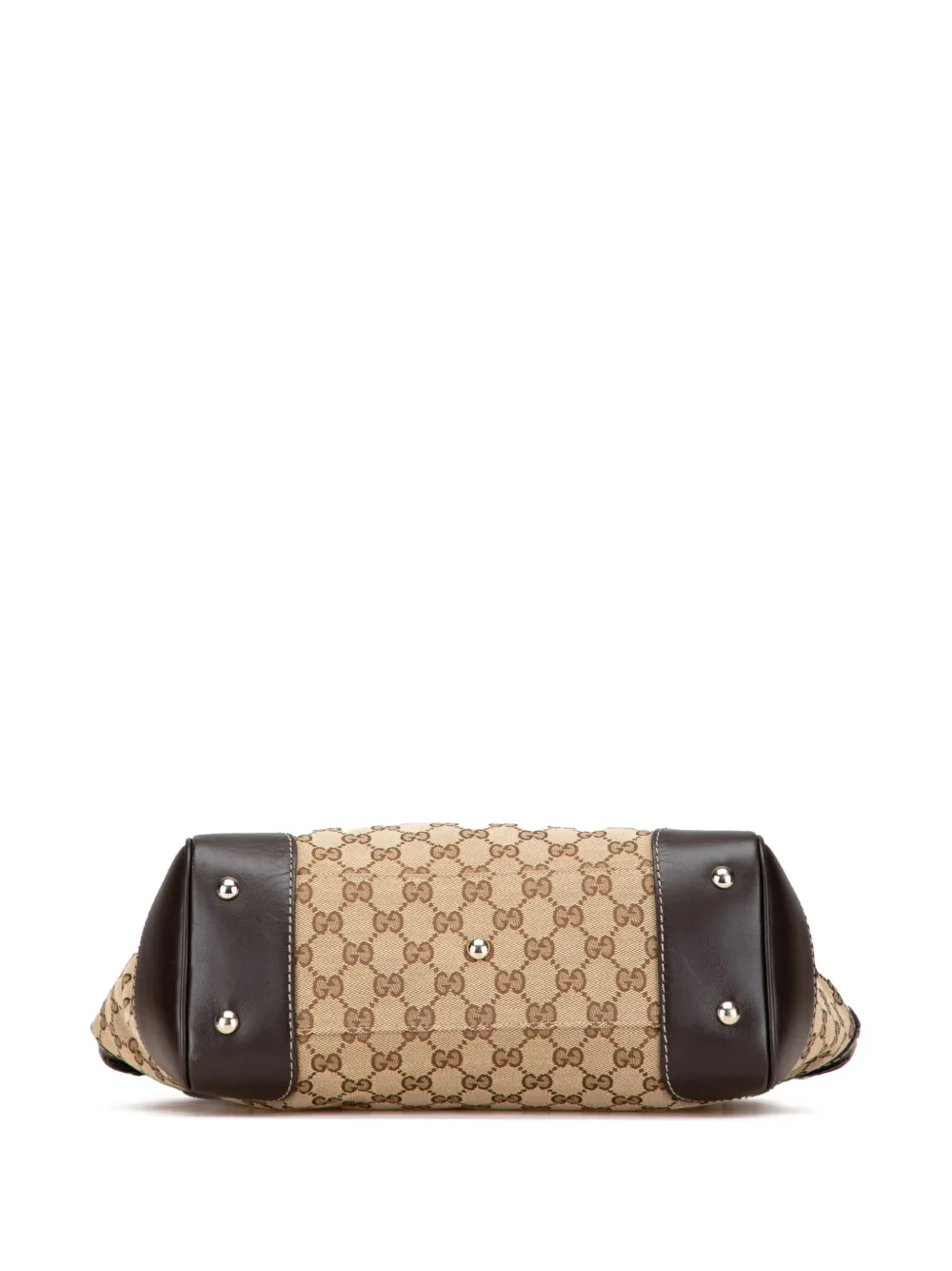 Pre-owned Gucci 2000-2015 Gg Canvas Web Mayfair Tote Bag In Brown
