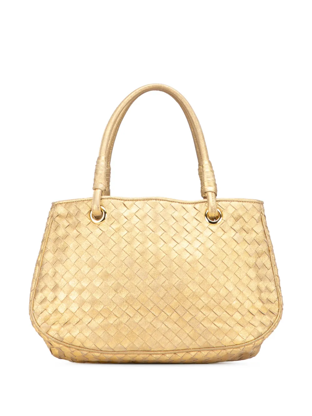 Bottega Veneta Pre-Owned 2000-2007 スモール ナッパ イントレチャート ハンドバッグ - ゴールドトーン Bottega Veneta Pre-Owned 2000-2007 スモール ナッパ イントレチャート ハンドバッグ - ゴールドトーン