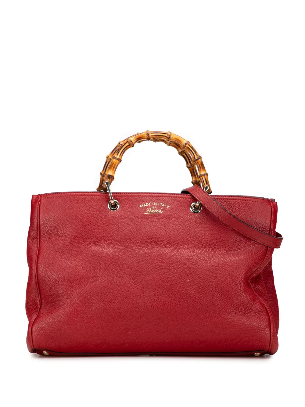 Gucci Pre-Owned 2000-2015 Large Calfskin Bamboo Shopper Sachel satchel - Red