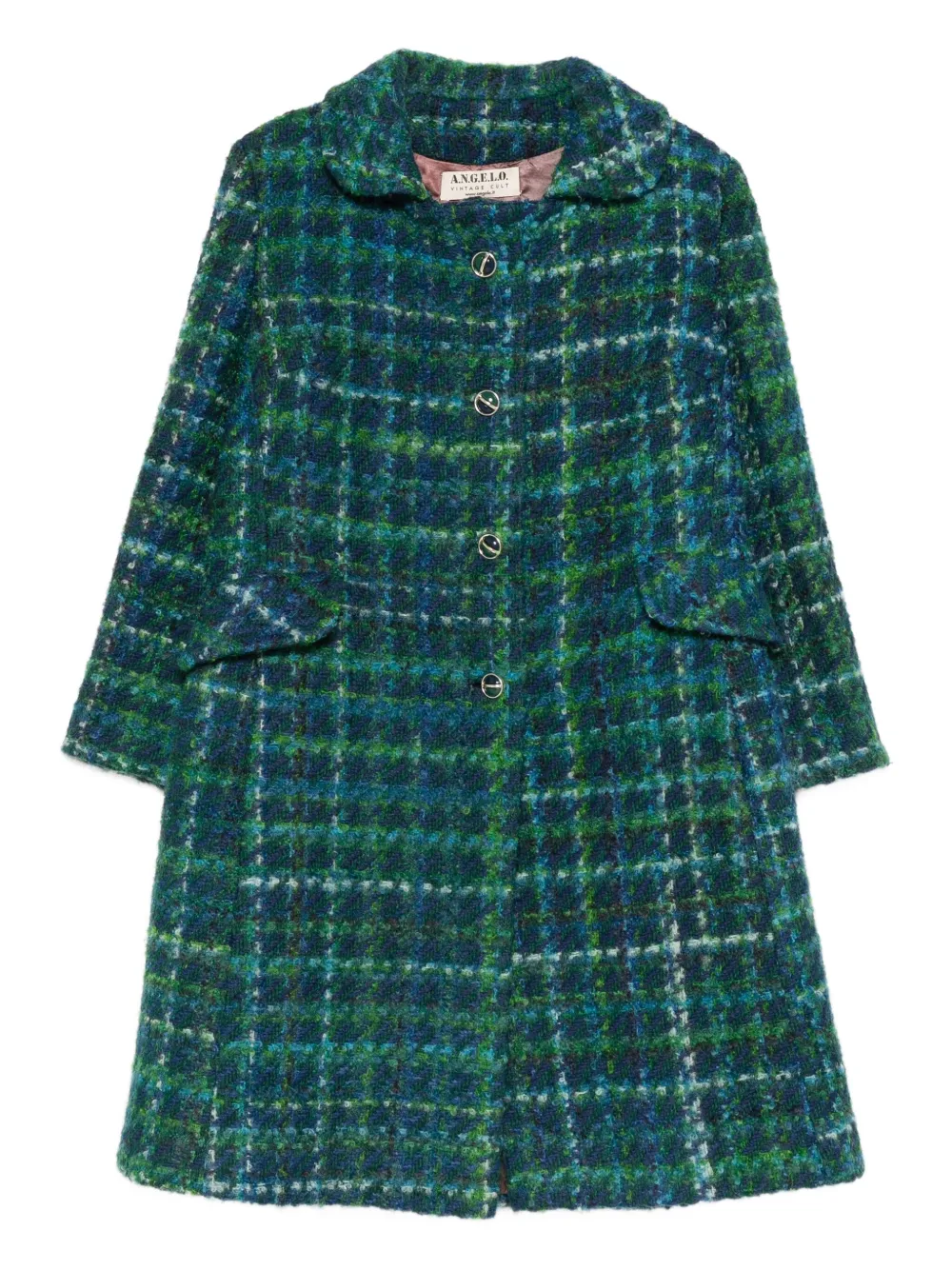 A.N.G.E.L.O. Vintage Cult 1960s plaid-pattern buttoned coat | Green | Image 1
