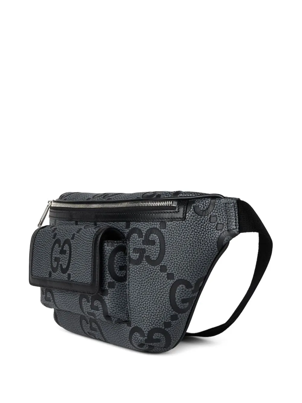  Gucci Logo Pattern Pocket Belt Bag - Black 