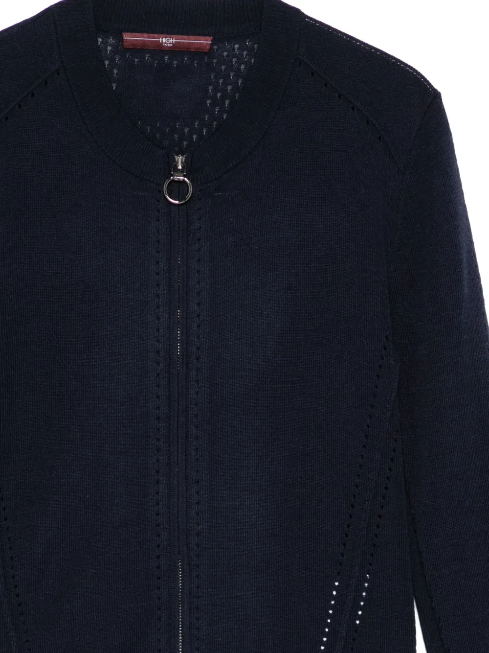 High Zip-up Fitted Jacket In Blue