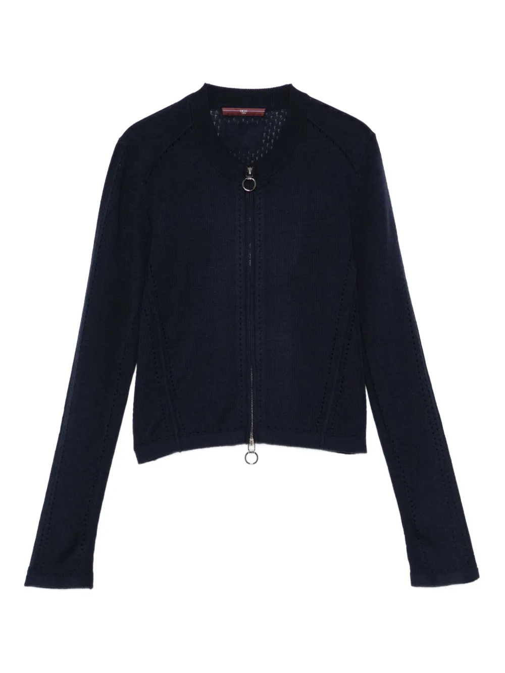 High zip-up fitted jacket | Blue | Image 1