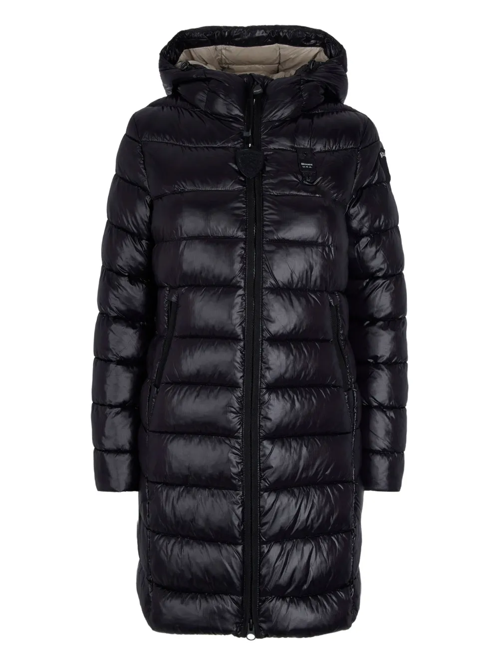 Blauer abrigo capitonado con capucha | negro | Image 1