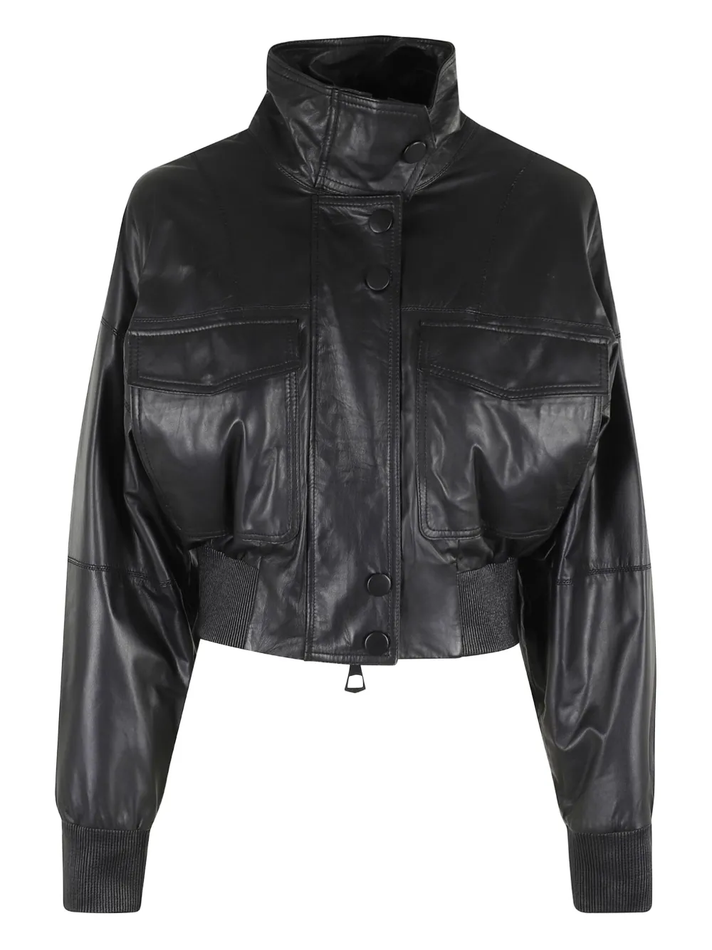 Marella Button Lambskin Jacket In Black