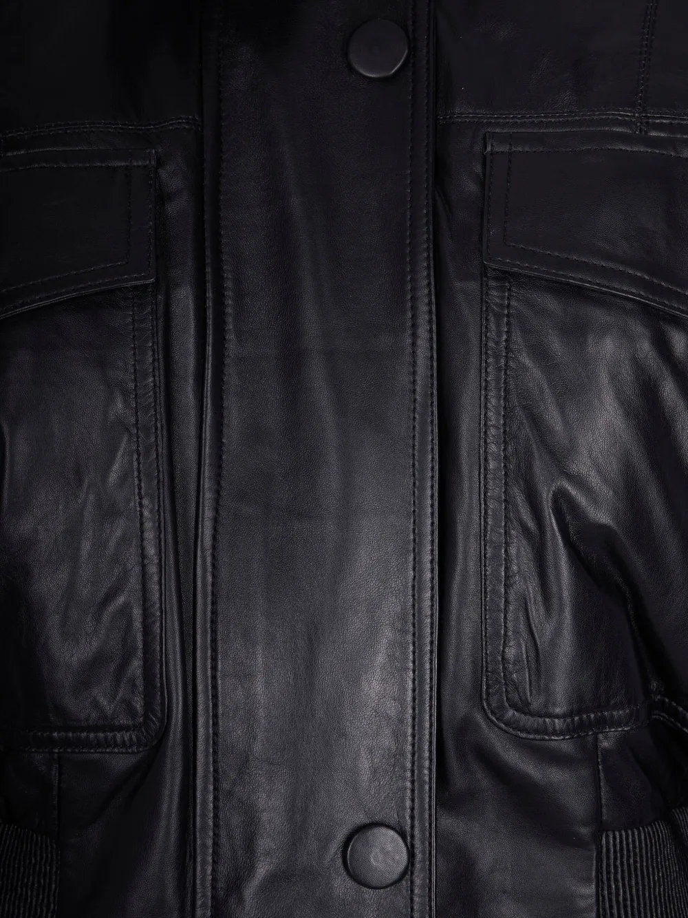 Marella Button Lambskin Jacket In Black
