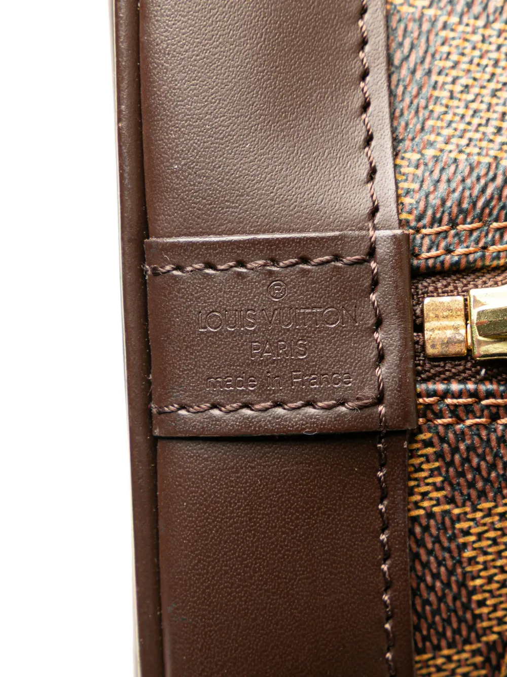 Pre-owned Louis Vuitton 2004 Damier Ebene Alma Pm Handbag In Brown