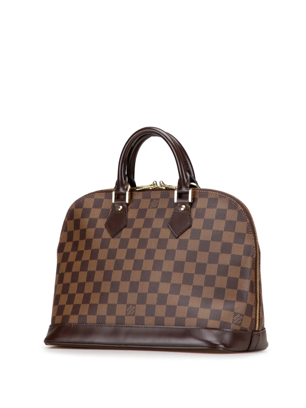 Pre-owned Louis Vuitton 2004 Damier Ebene Alma Pm Handbag In Brown