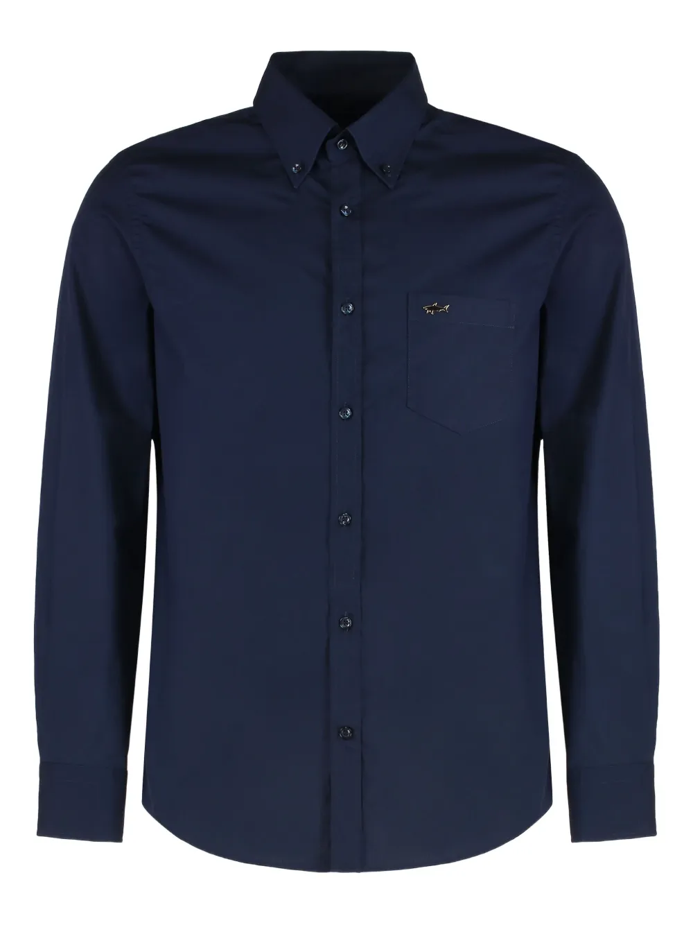 Paul & Shark Button-down Logo-embroidered Cotton Shirt In Blue