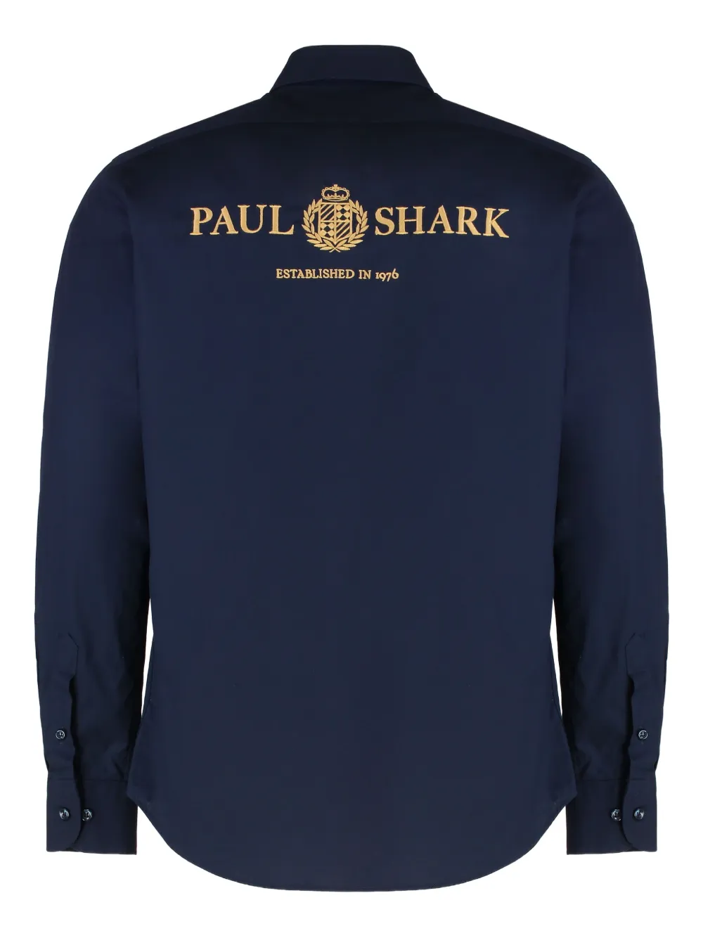 Paul & Shark Button-down katoenen overhemd met geborduurd logo - 013 BLUE