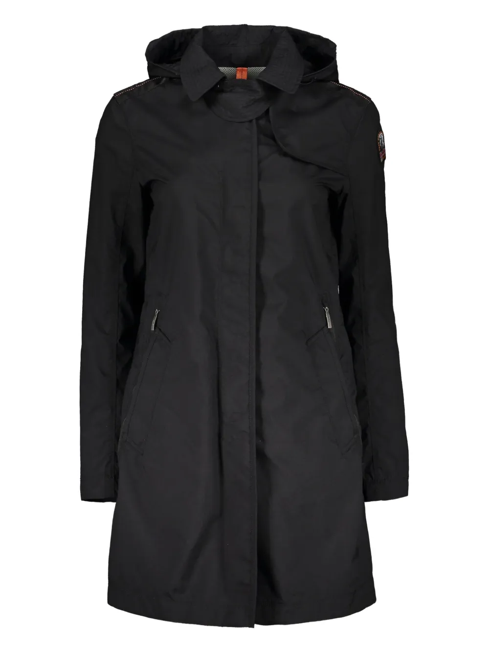 Parajumpers Black Versatile Trench Coat With Adjustable Hood In Black