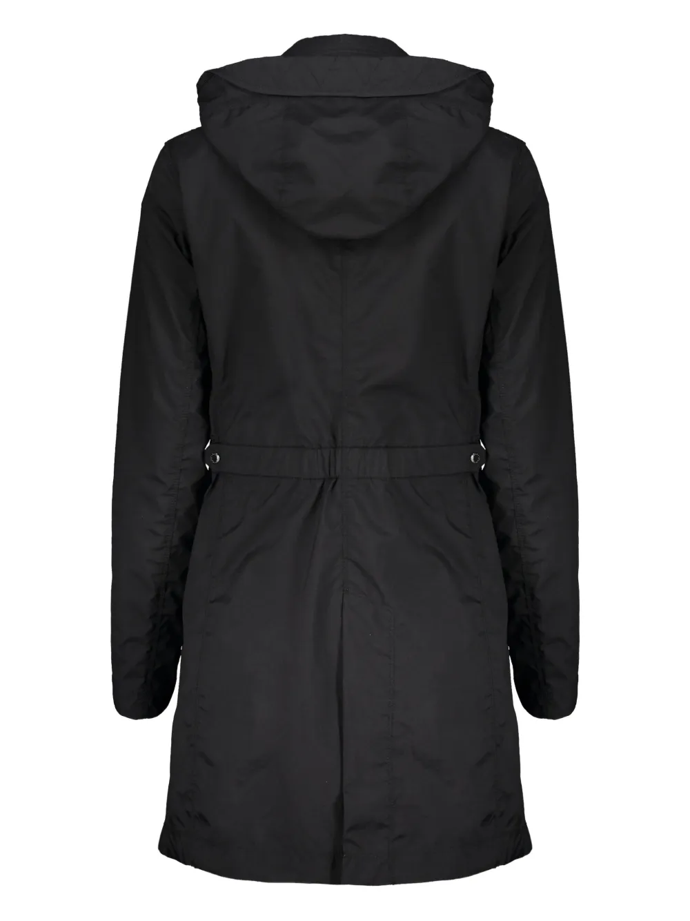 Parajumpers Black Versatile Trench Coat With Adjustable Hood In Black