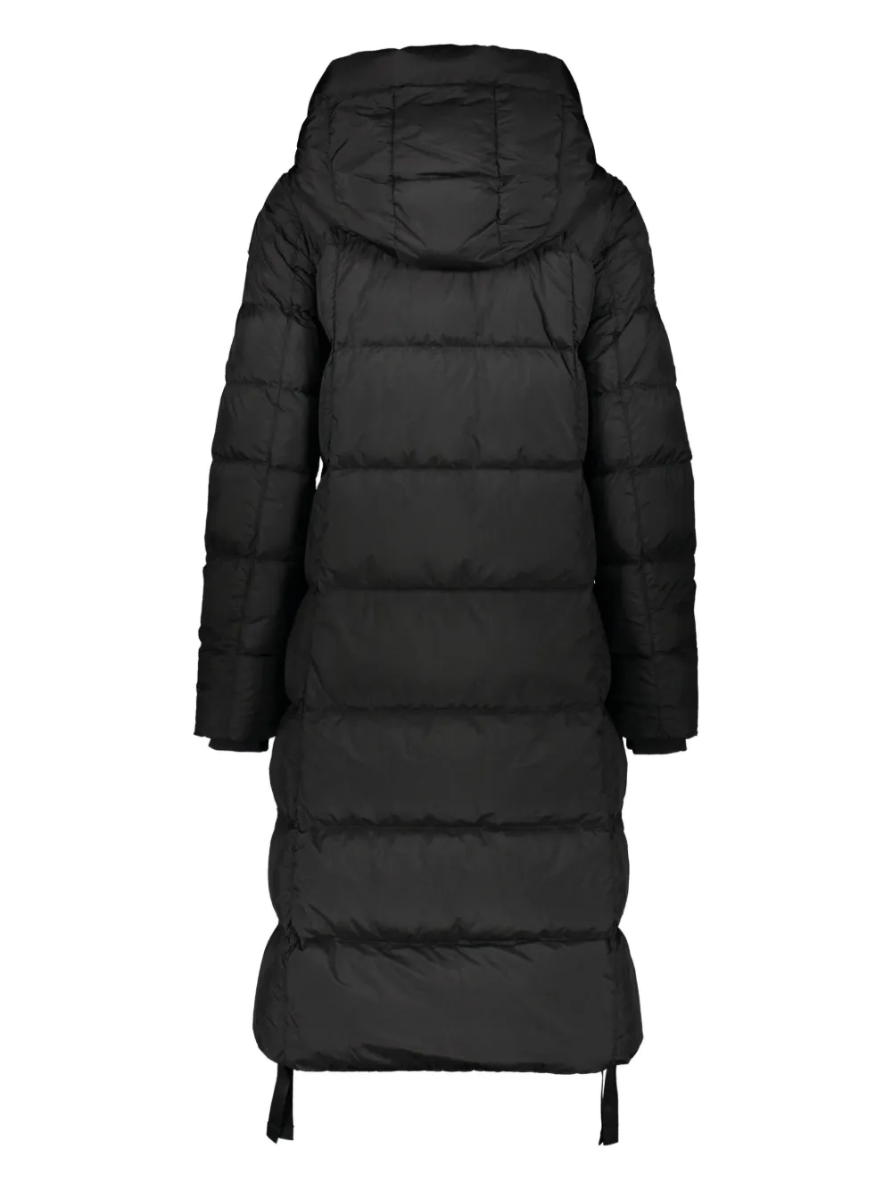 Parajumpers Long Black Puffer Jacket With Adjustable Hood In Black
