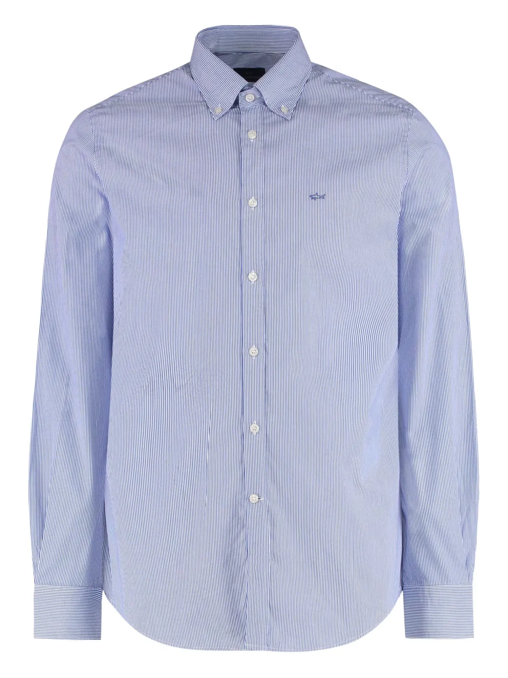 Paul & Shark Striped Button-down Cotton Shirt In Blue