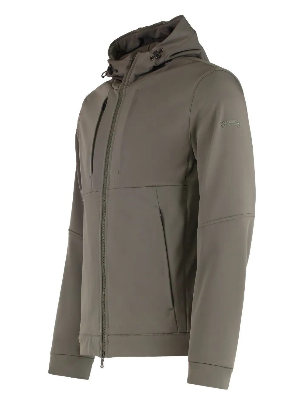 Paul & Shark Re-shark Shell Hooded Jacket Military Green In Gray