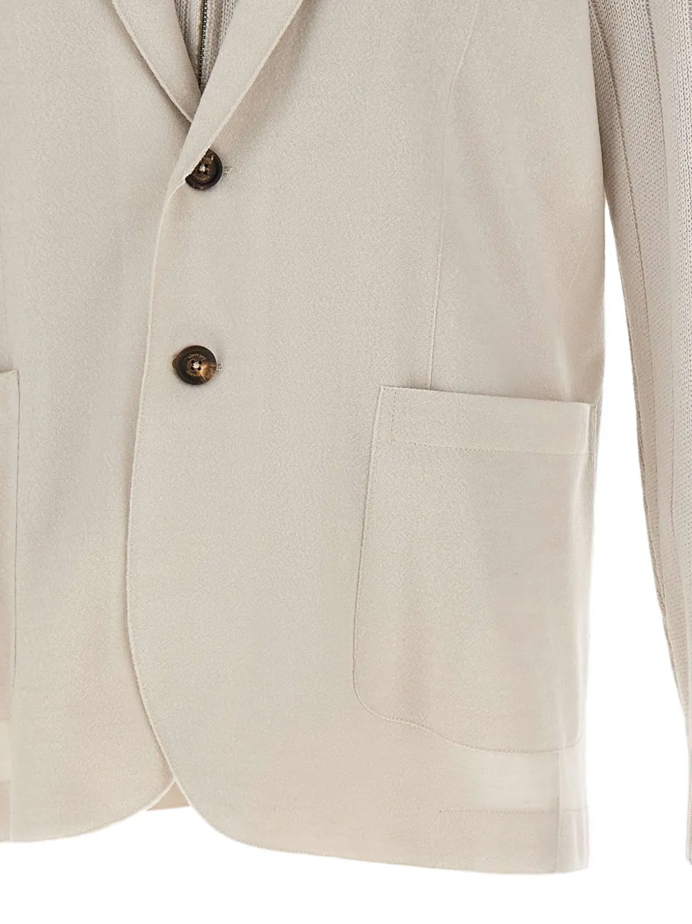 Eleventy Ribbed Knit Blazer In White
