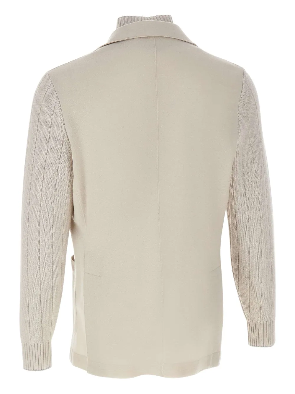 Eleventy Ribbed Knit Blazer In White