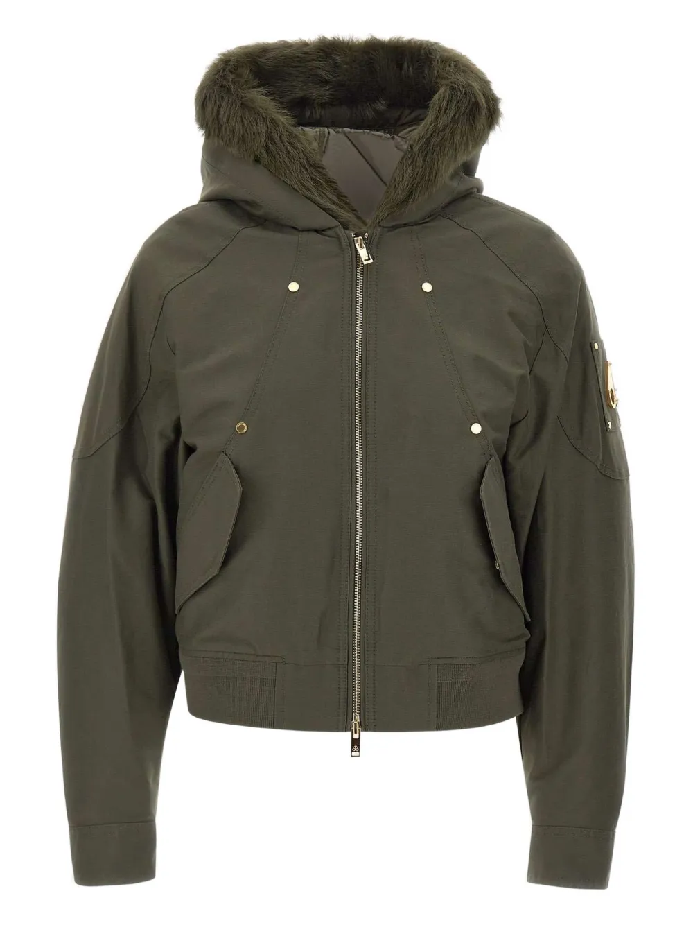 Moose Knuckles Bomberjacke mit Pelzbesatz | Grün | Image 1