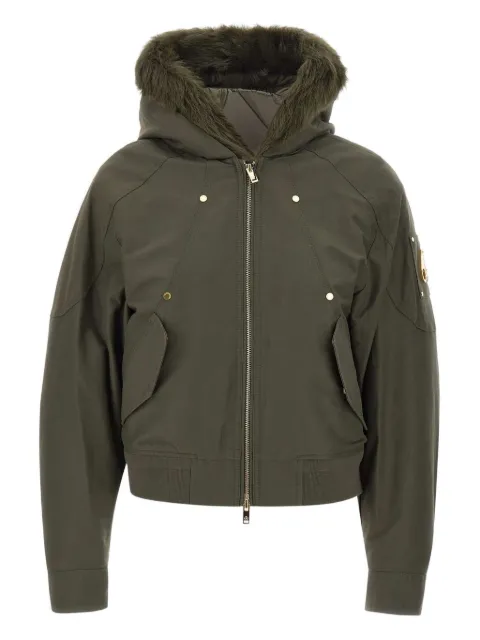 Moose Knuckles bomberjakke med pelskant og logodetalje