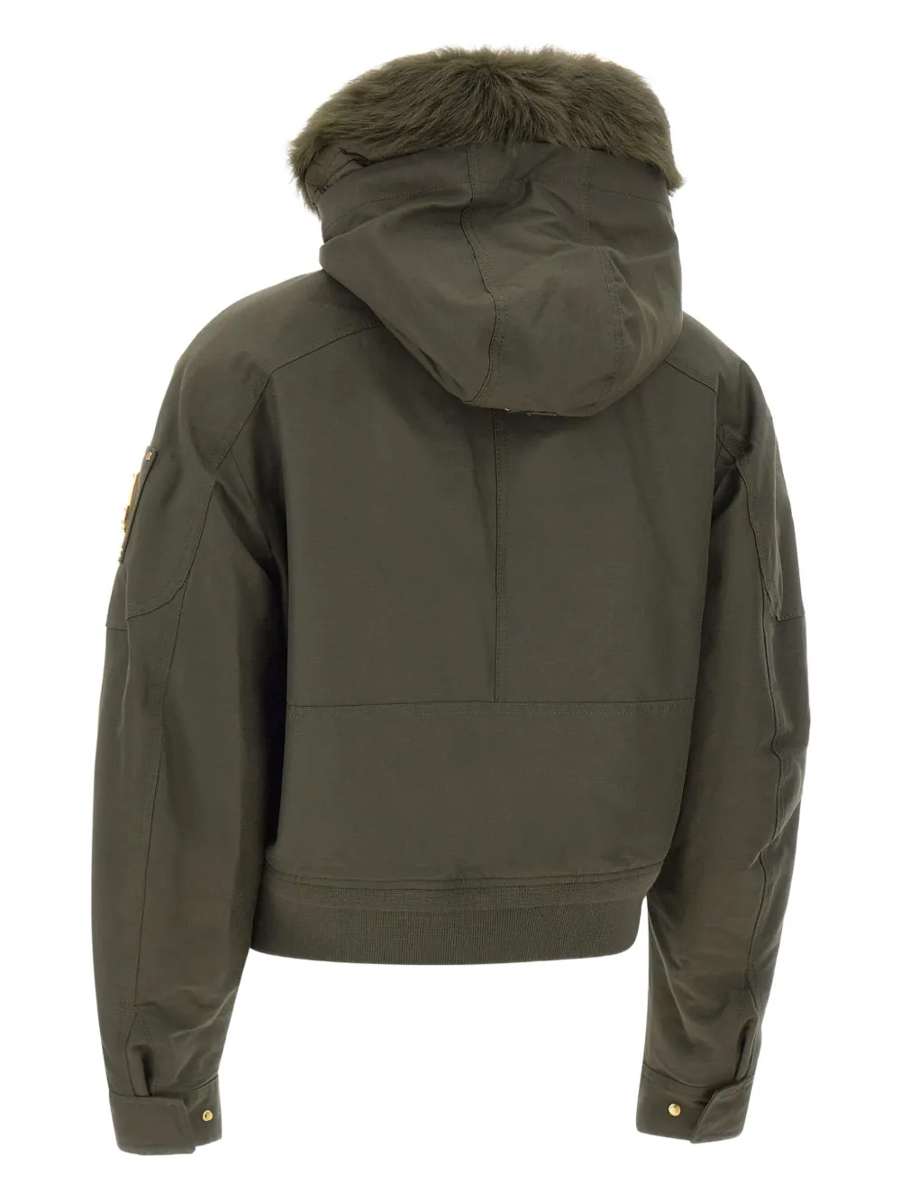 Moose Knuckles Bomberjack met afwerking van bont en logodetail Groen