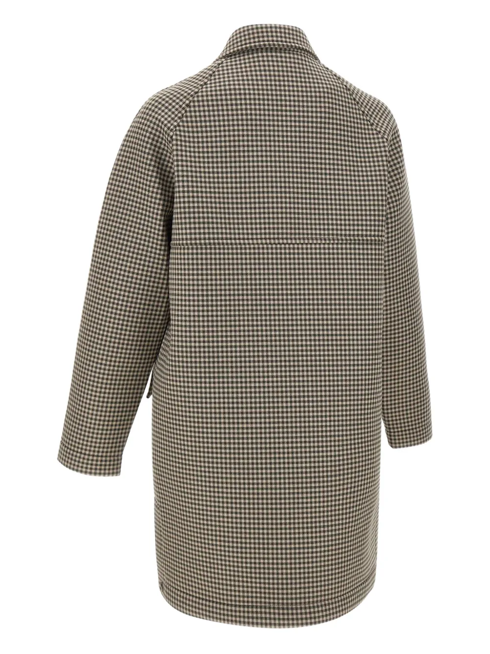 Paolo Pecora Micro-check Shirt-collar Coat In Neutral