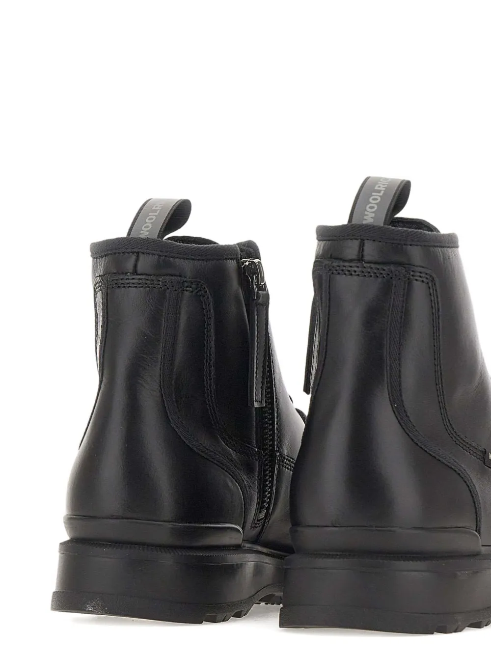 Woolrich Grove Lace-up Leather Boots In Black