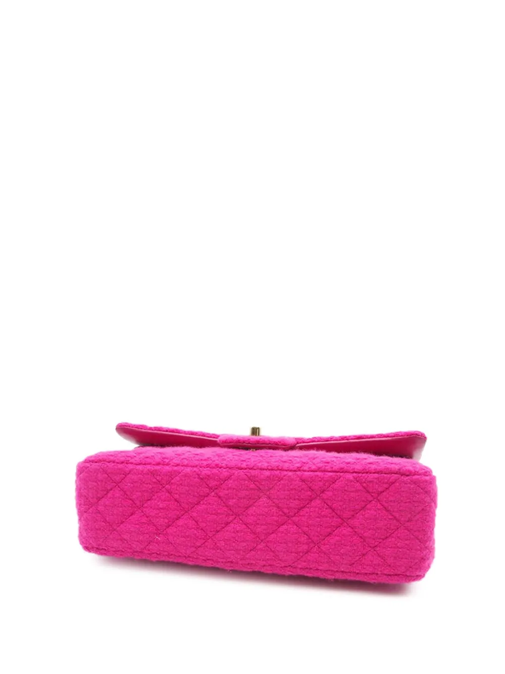 Pre-owned Chanel 2021-2025 Medium Classic Tweed Double Flap Shoulder Bag In Pink