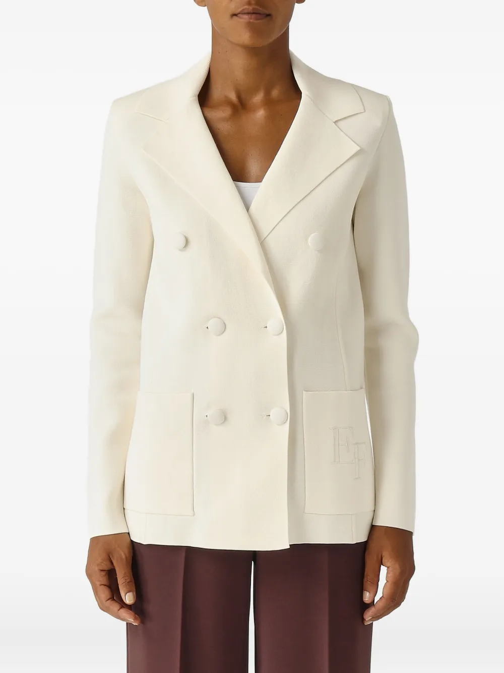 Elisabetta Franchi Maglione doppiopetto - Bianco