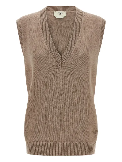 FENDI camiseta de cachemira con cuello en V