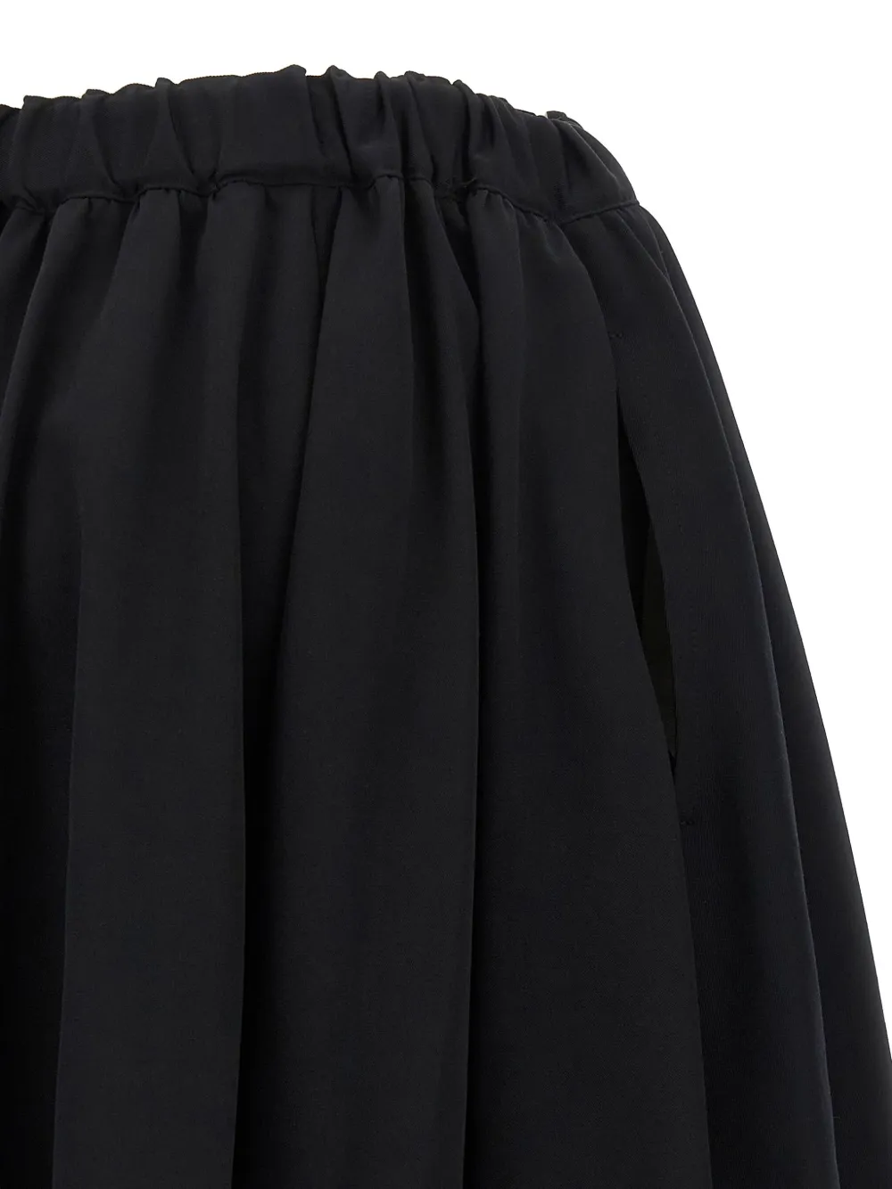 Comme Des Garçons Pleated Wool Skirt In Blue