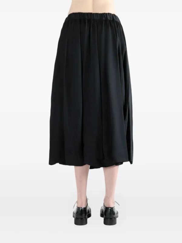 Comme Des Garçons Pleated Wool Skirt | Black | FARFETCH