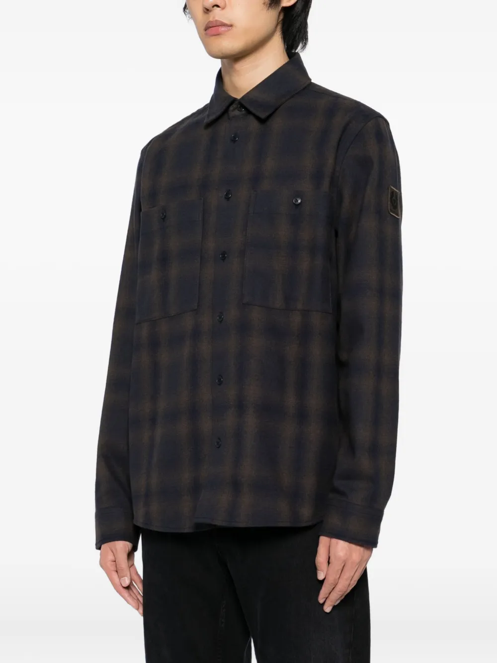 Belstaff Overhemd met logopatch Bruin