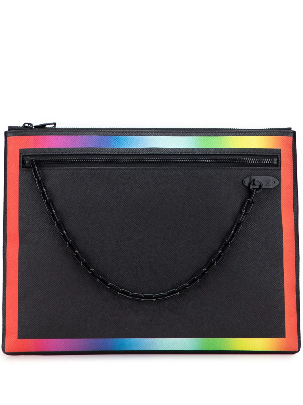 Louis Vuitton Pre-Owned 2019 Taiga Rainbow Pochette A4 clutch bag | Black | Image 1