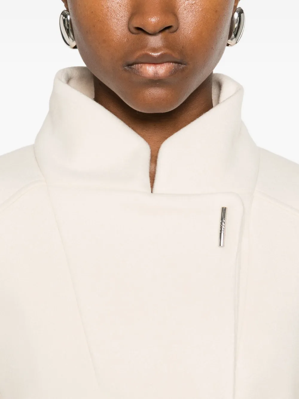 LIU JO Jas met trechterhals en logoplakkaat Beige