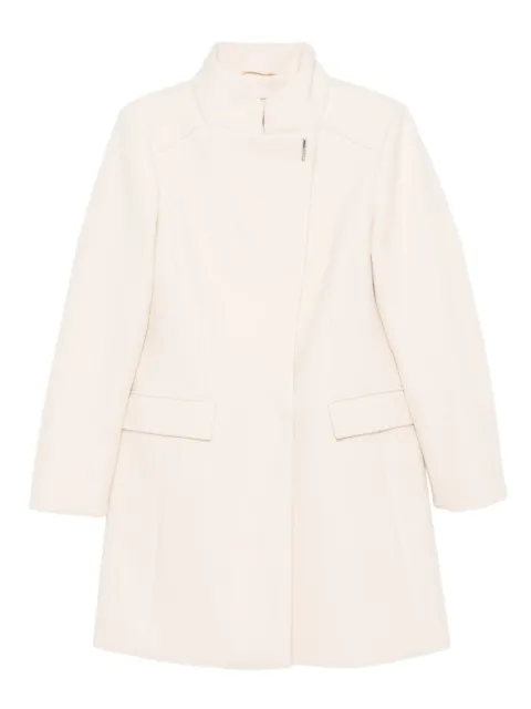 LIU JO logo-plaque funnel-neck coat