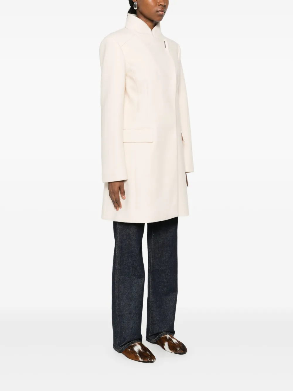 LIU JO Jas met trechterhals en logoplakkaat Beige