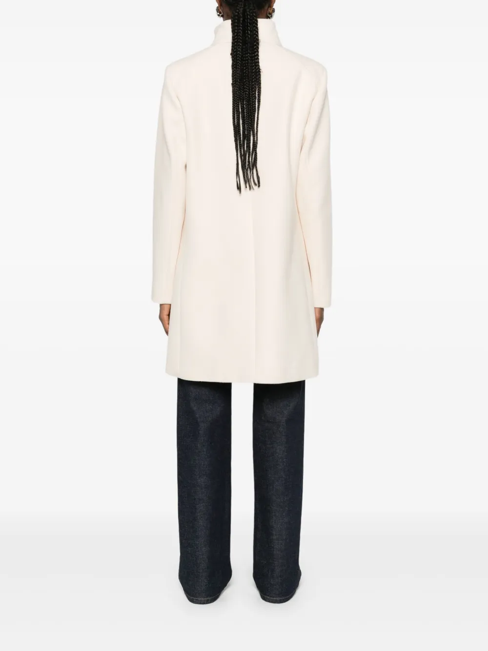 LIU JO Jas met trechterhals en logoplakkaat Beige