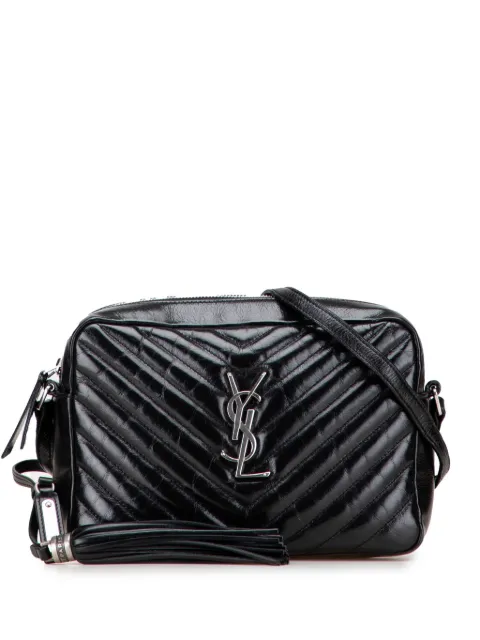 Saint Laurent Pre-Owned 2017 Cracked Shiny Calfskin Matelasse Tassel Monogram Lou Camera Bag crossbody bag