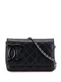 CHANEL Pre-Owned 2012 Lambskin Cambon Ligne Wallet On Chain crossbody bag - Black