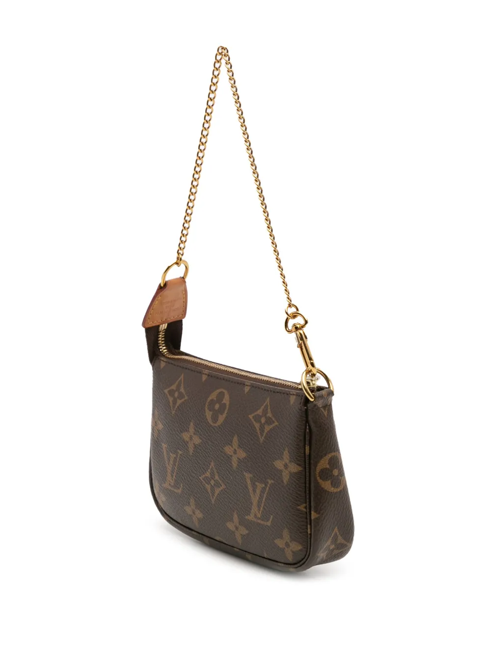 Pre-owned Louis Vuitton 2020 Monogram Mini Pochette Accessoires Handbag In Brown