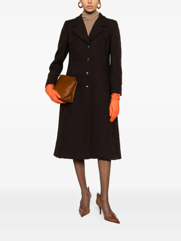 A.N.G.E.L.O. Vintage Cult 1960s Buttoned Coat | Brown | FARFETCH