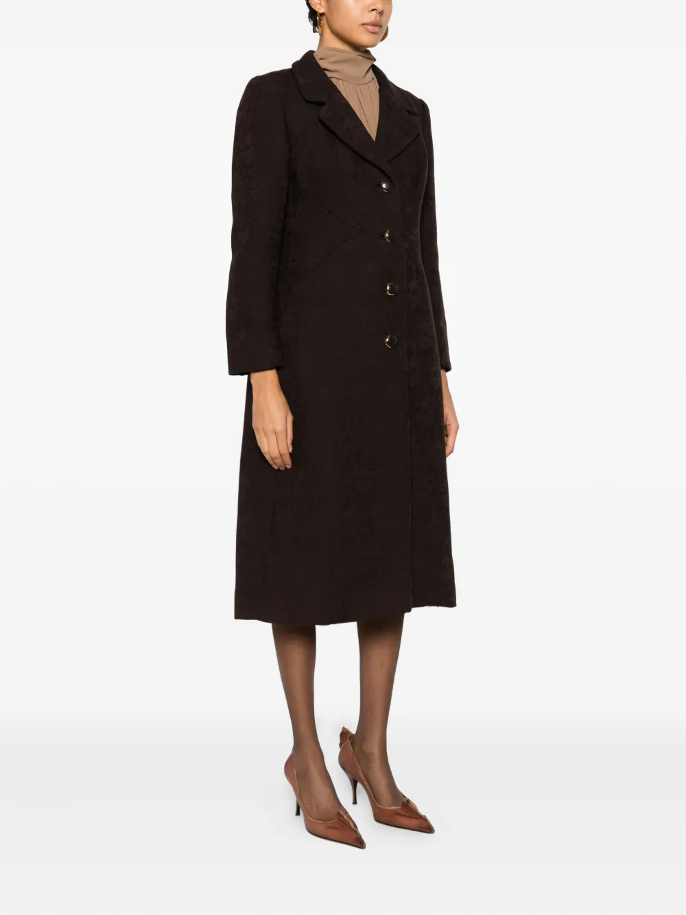 A.N.G.E.L.O. Vintage Cult 1960s Buttoned Coat | Brown | FARFETCH