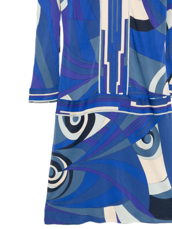 emilio pucci dress blue Emilio Pucci Dress pucci pattern Short Sleeve Women Size 38 Blue
