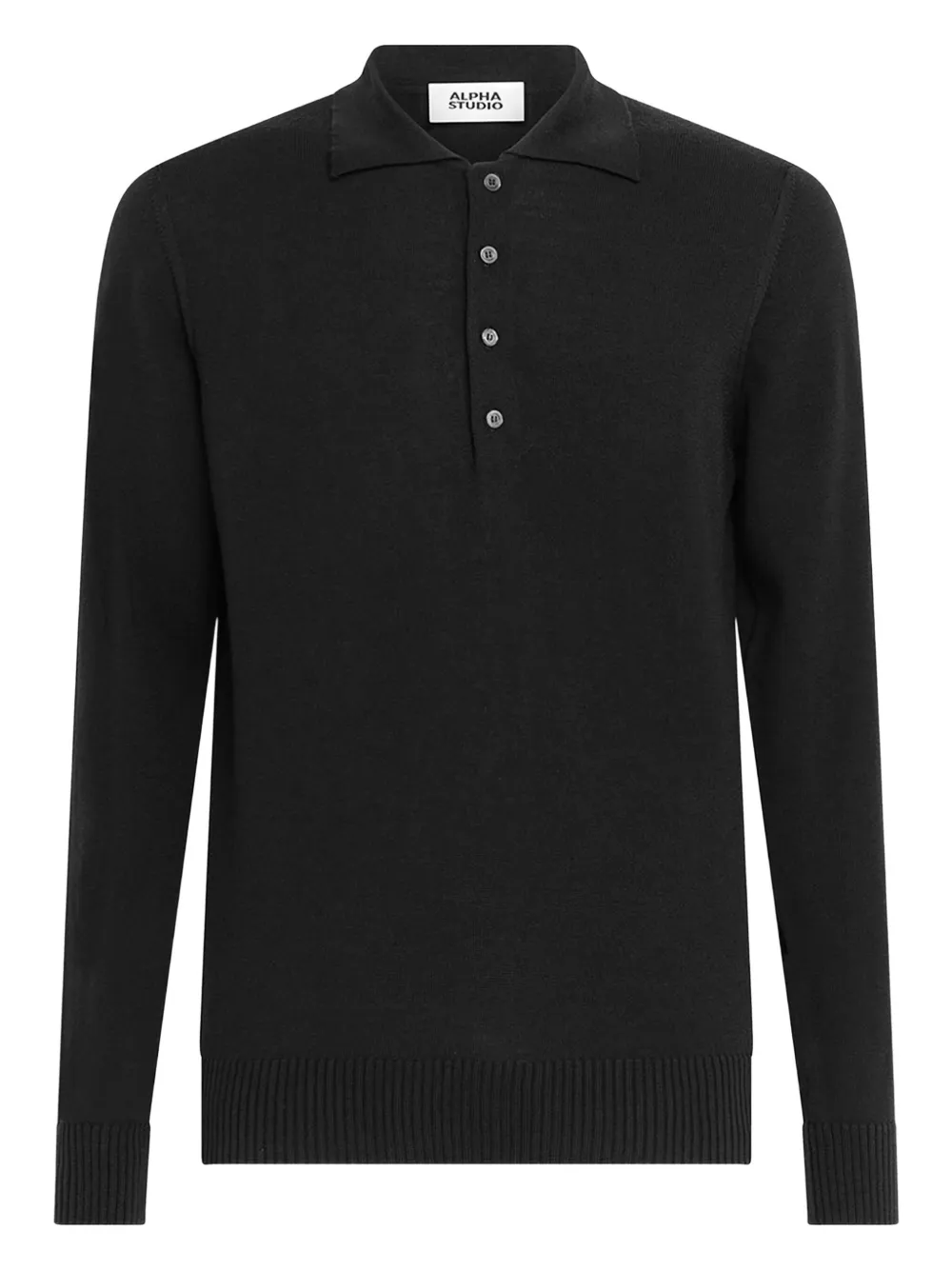 Alpha Industries Alpha Studio pikétröja med knapp | svart | Image 1