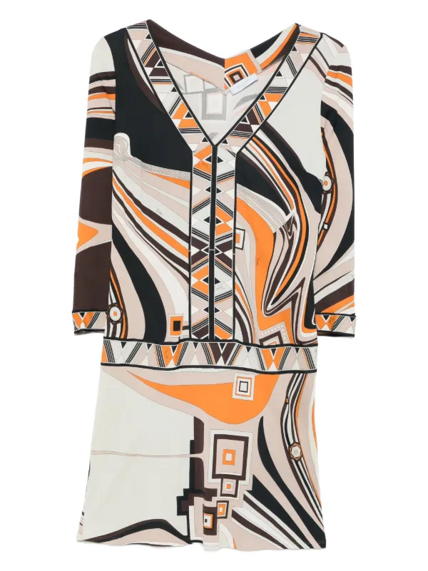 PUCCI Pre-Owned 2000s ジオメトリックプリント ドレス | ニュートラル