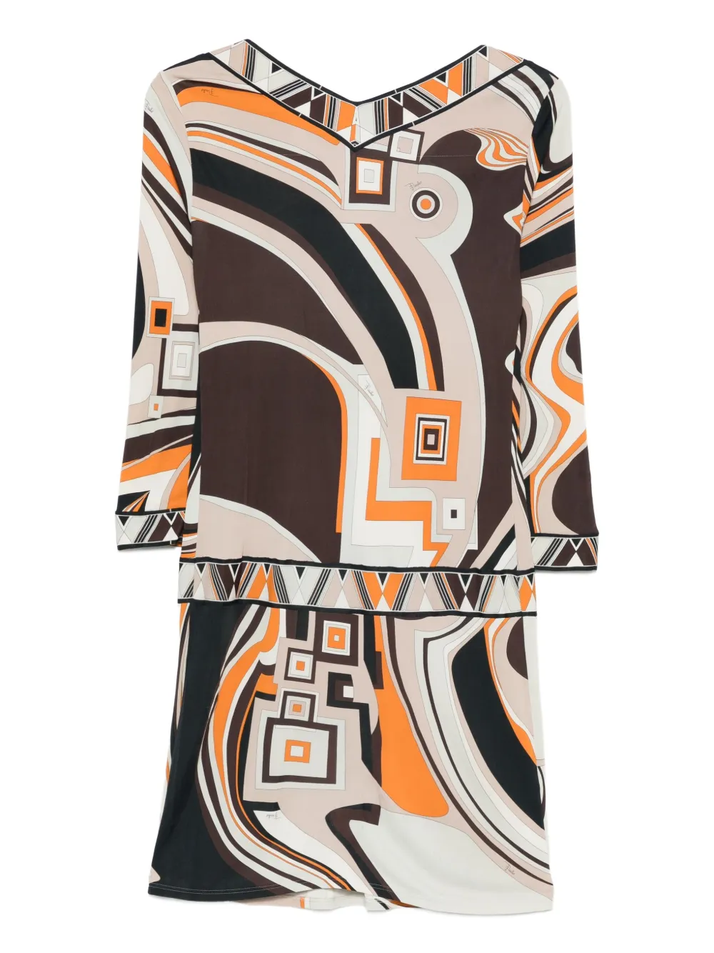 PUCCI Pre-Owned 2000s jurk met geometrische print - Beige