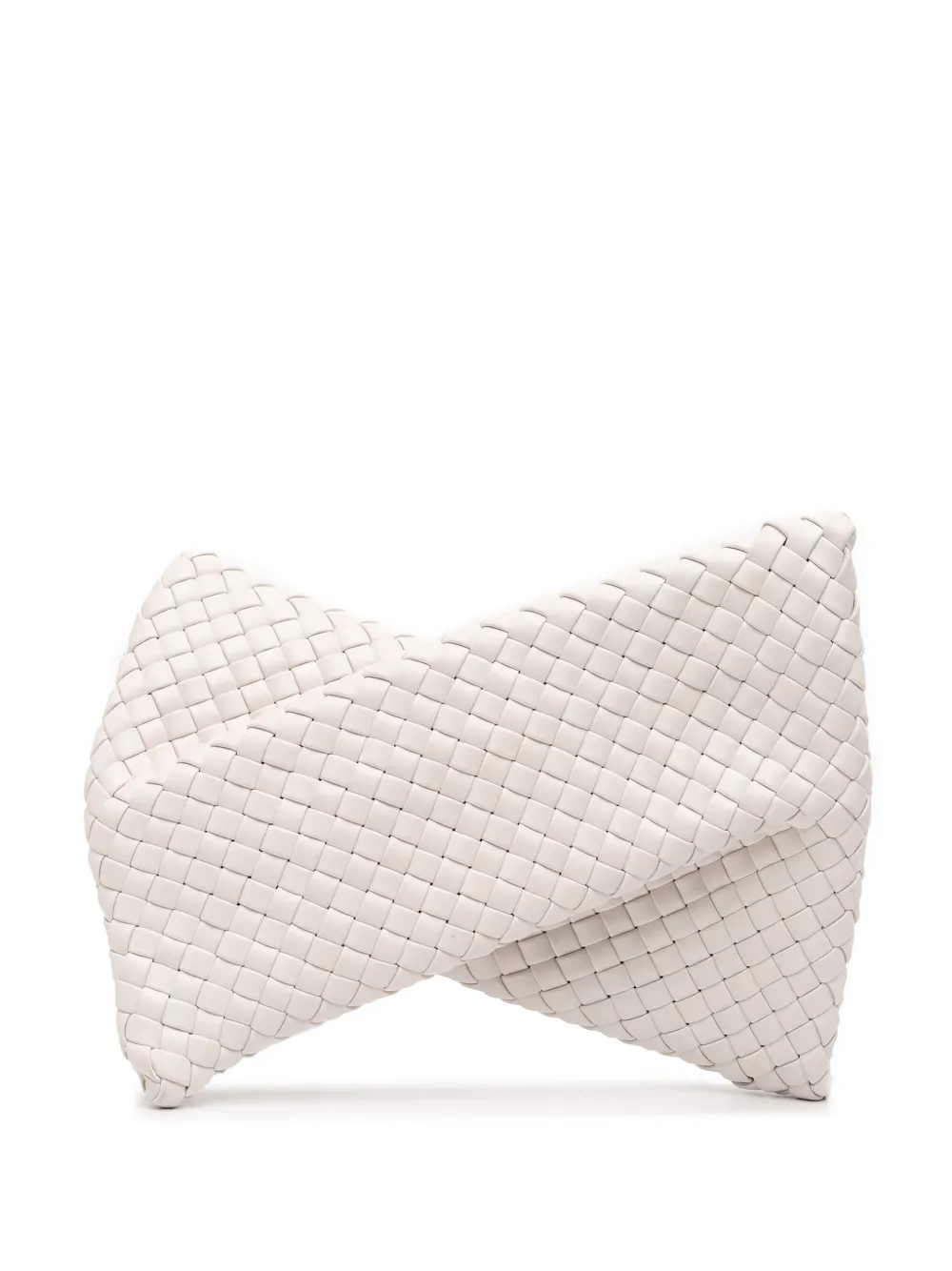 Bottega Veneta Pre-Owned 2021-2025 Lambskin Padded Intreccio Crisscross clutch bag | White | Image 1